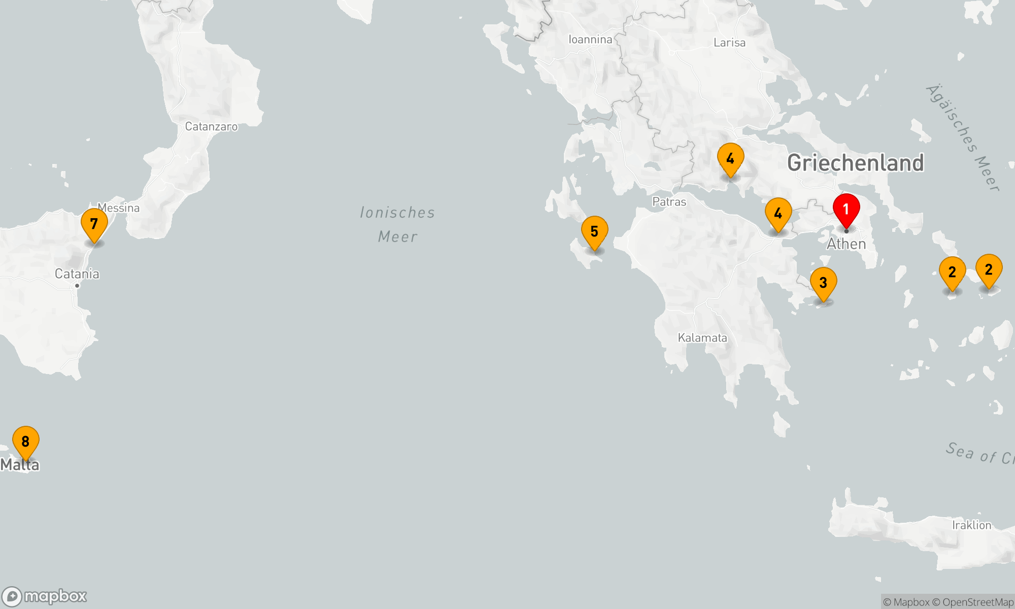 7 Nächte ab Athen (Piräus) bis Valletta