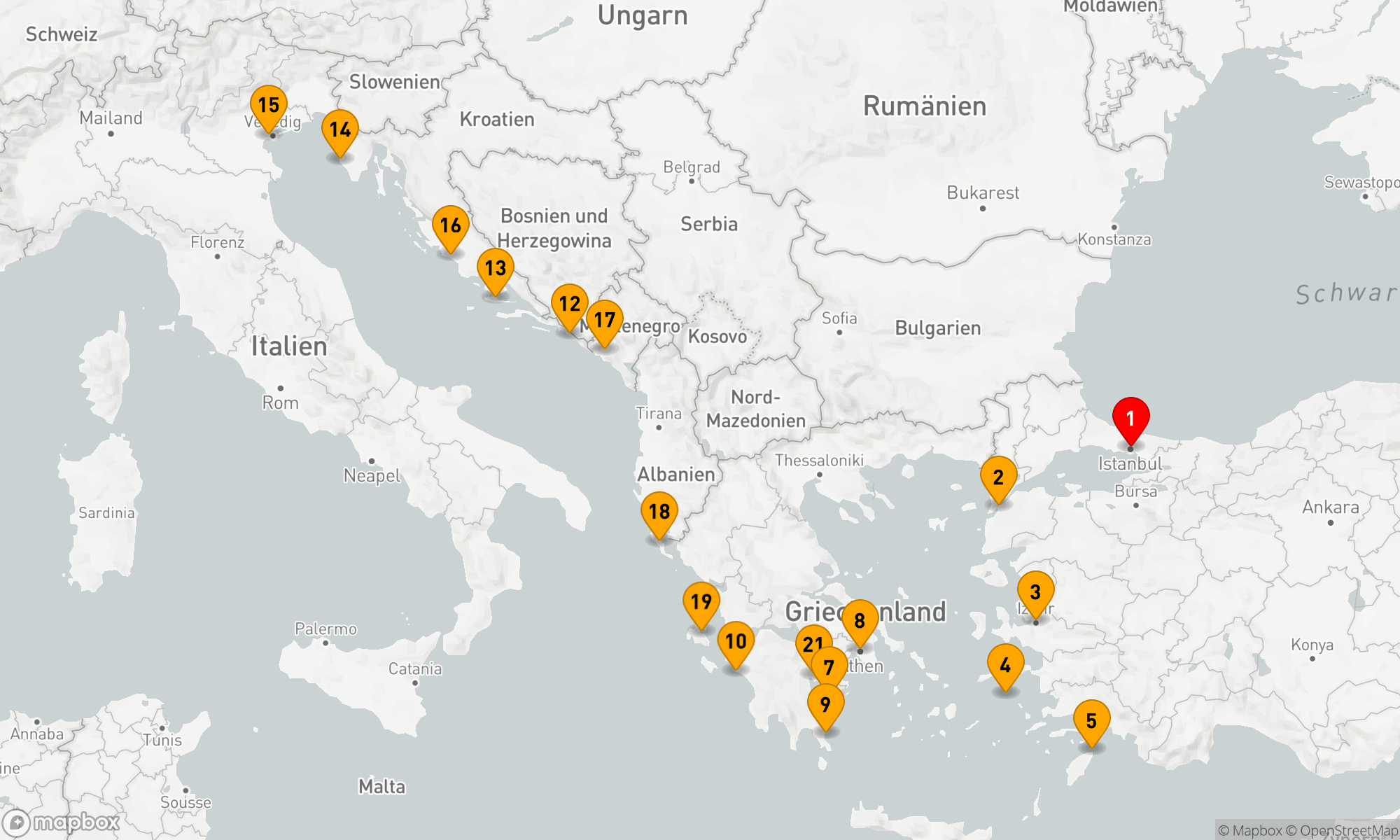 ADRIATISCHE, GRIECHISCHE INSELN & DALMATIEN