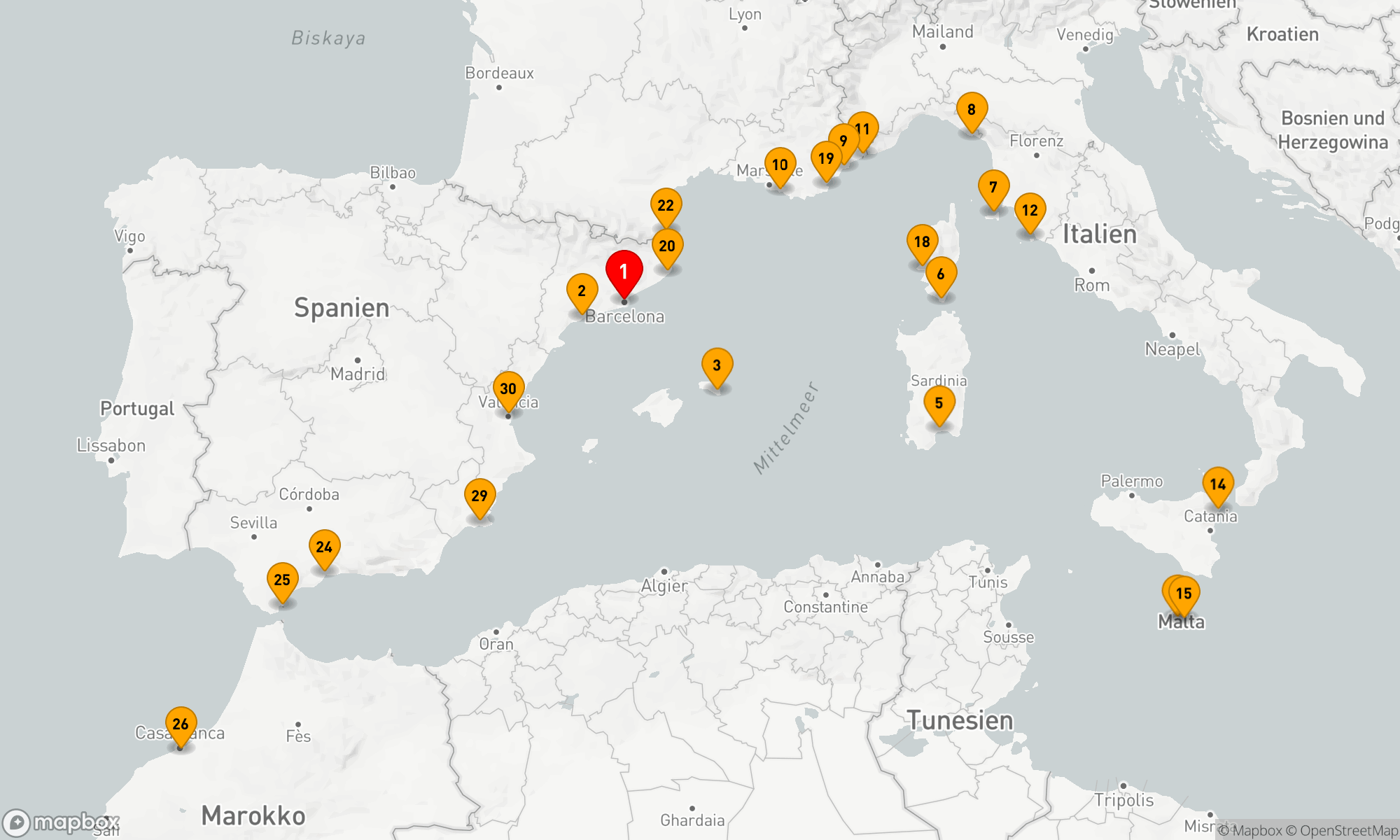 MEDITERRANE, TYRRHENISCHE & SPANISCHE PERLEN