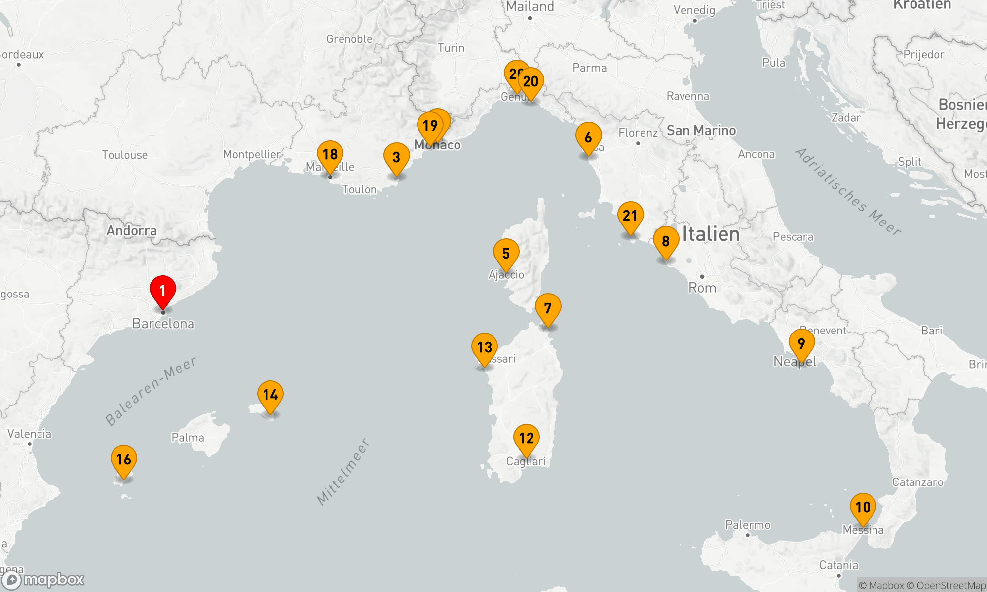 Mediterrane Entdeckungsreise: Von Barcelona nach Rom