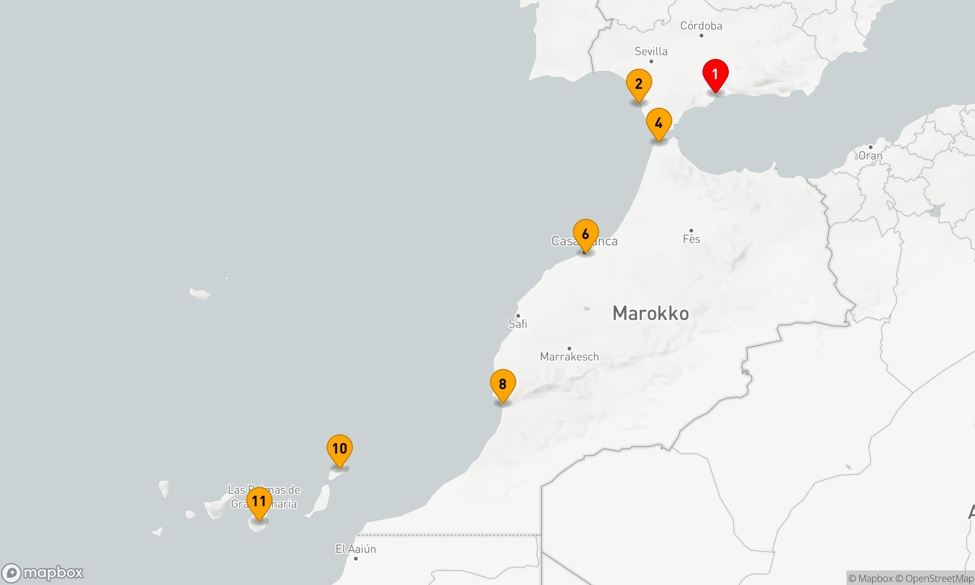 Andalusische Küsten und marokkanische Schätze