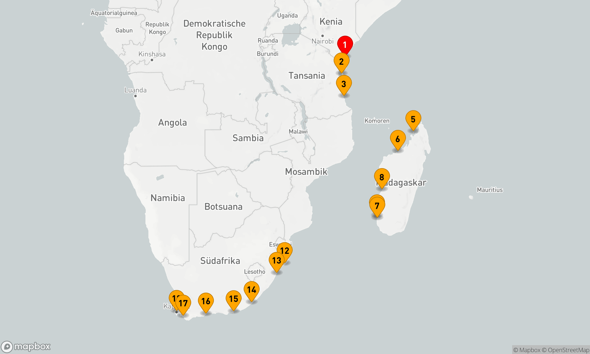 Von den Gewürzinseln zu den Tafelbergen: Afrikas faszinierende Küsten