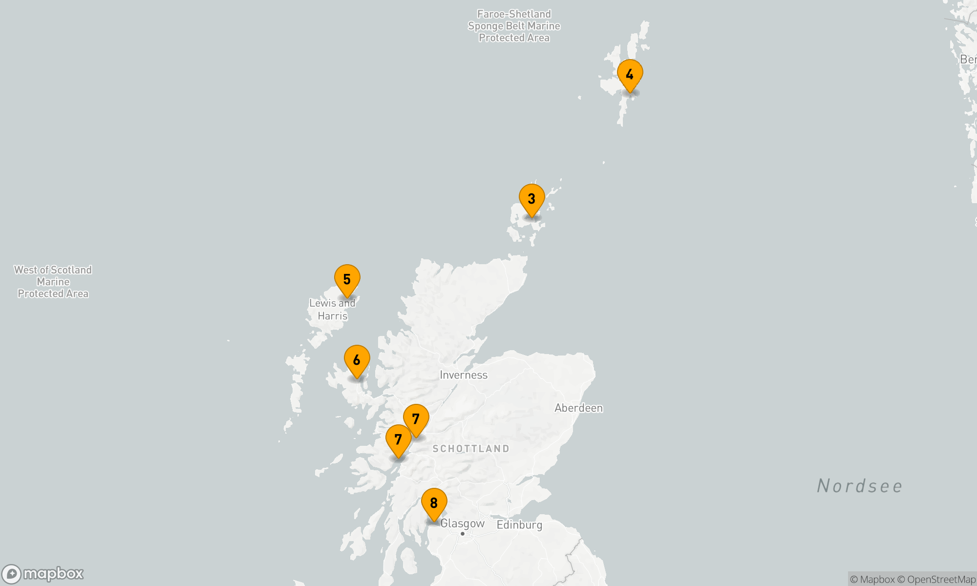 Shetland, Orkney und Hebriden