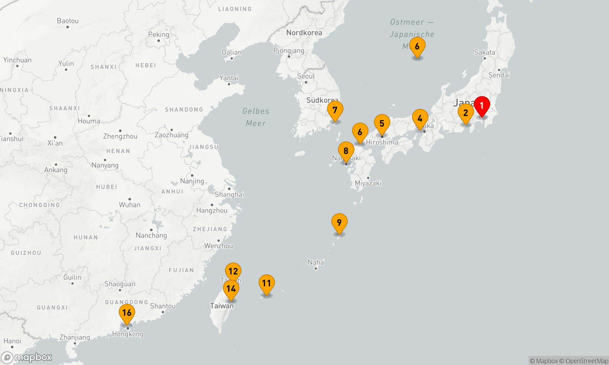 JAPAN, SÜDKOREA & TAIWAN