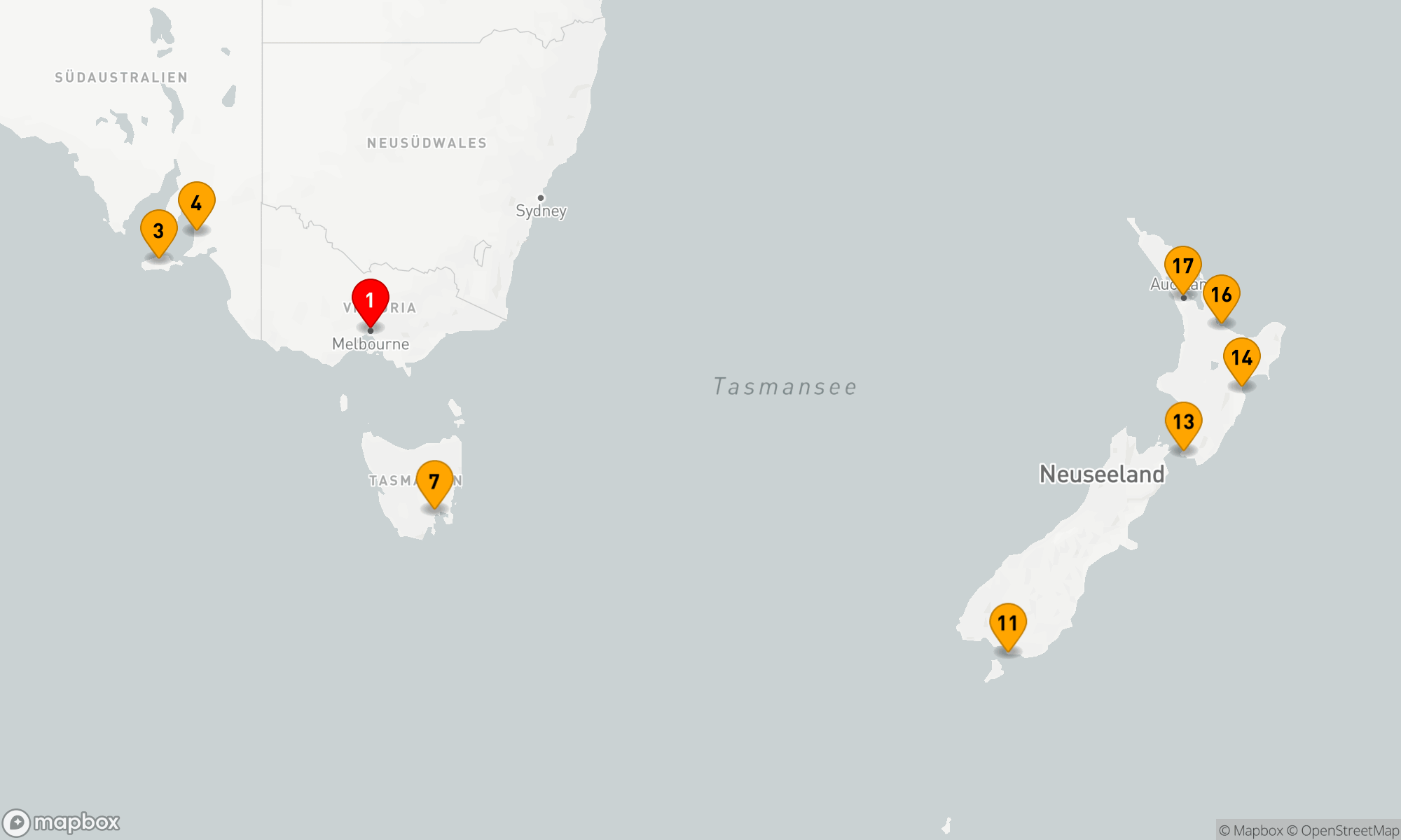 Entdeckungsreise von Melbourne nach Auckland