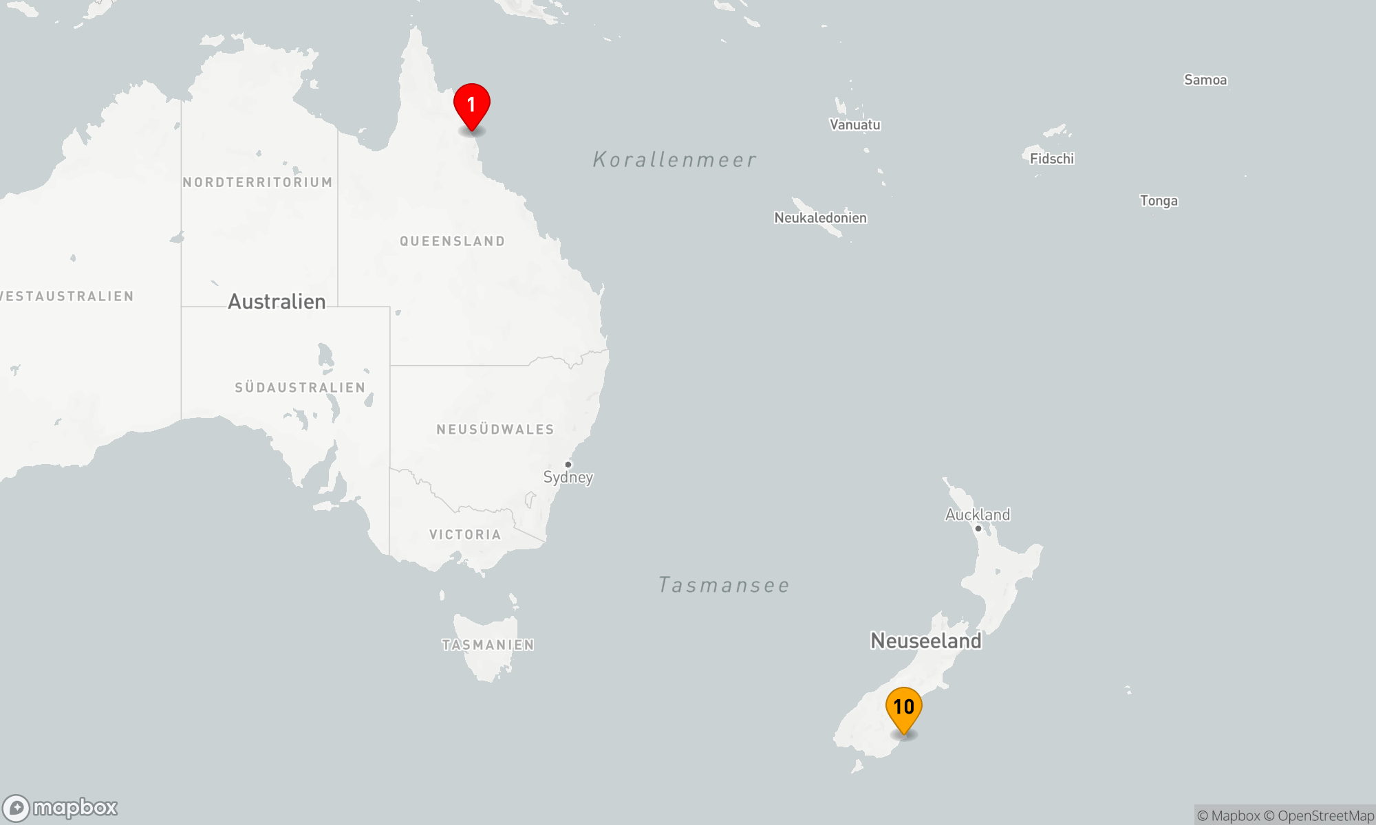Ozean-Kreuzfahrt: Cairns - Dunedin