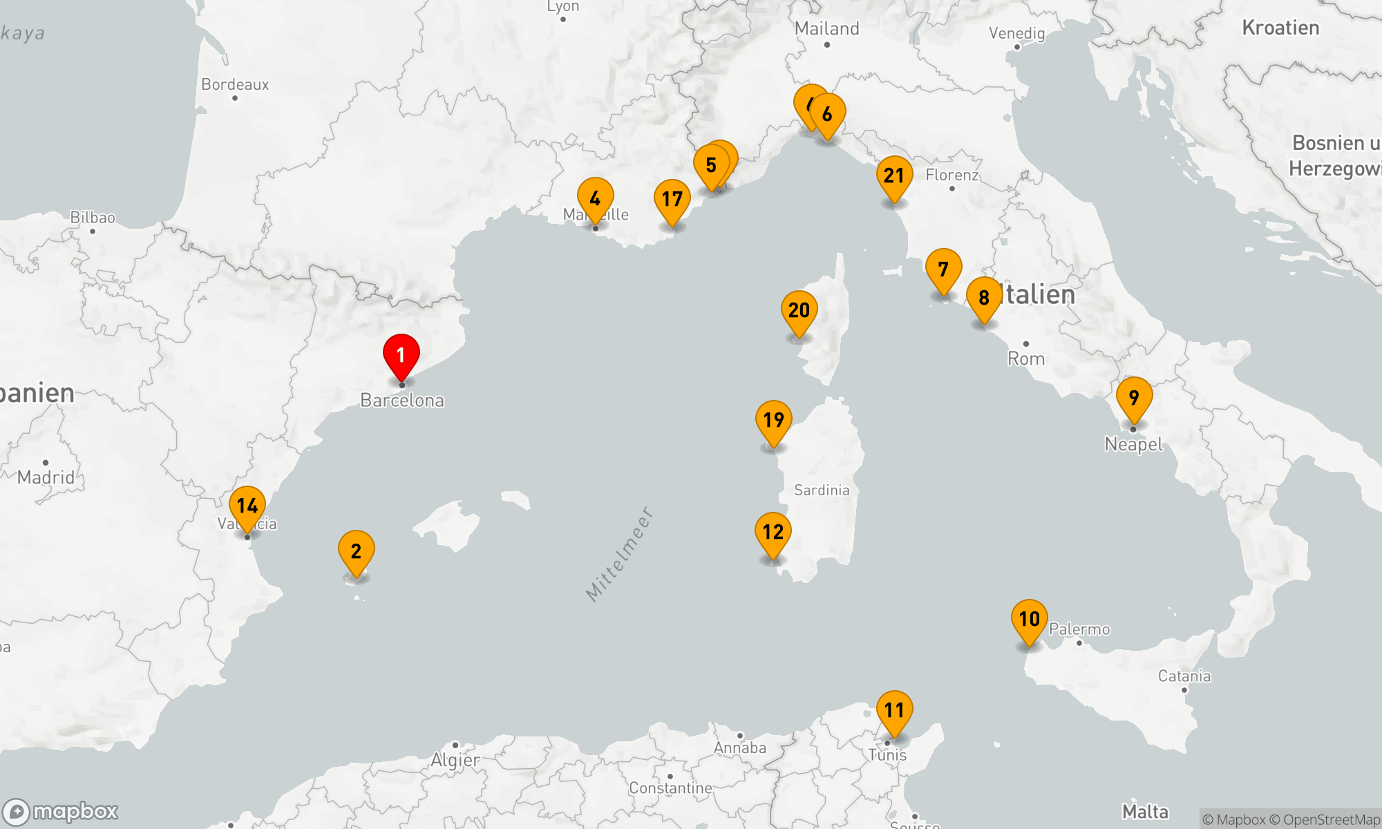 Mediterrane Erkundungen: Von Gaudi zu den glanzvollen Küsten Italiens und Frankreichs