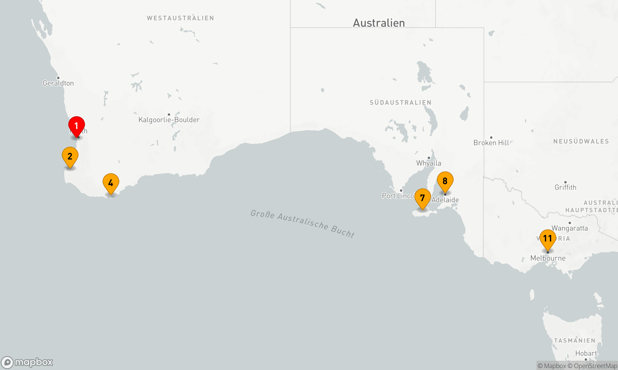 Australische Küstenentdeckungen