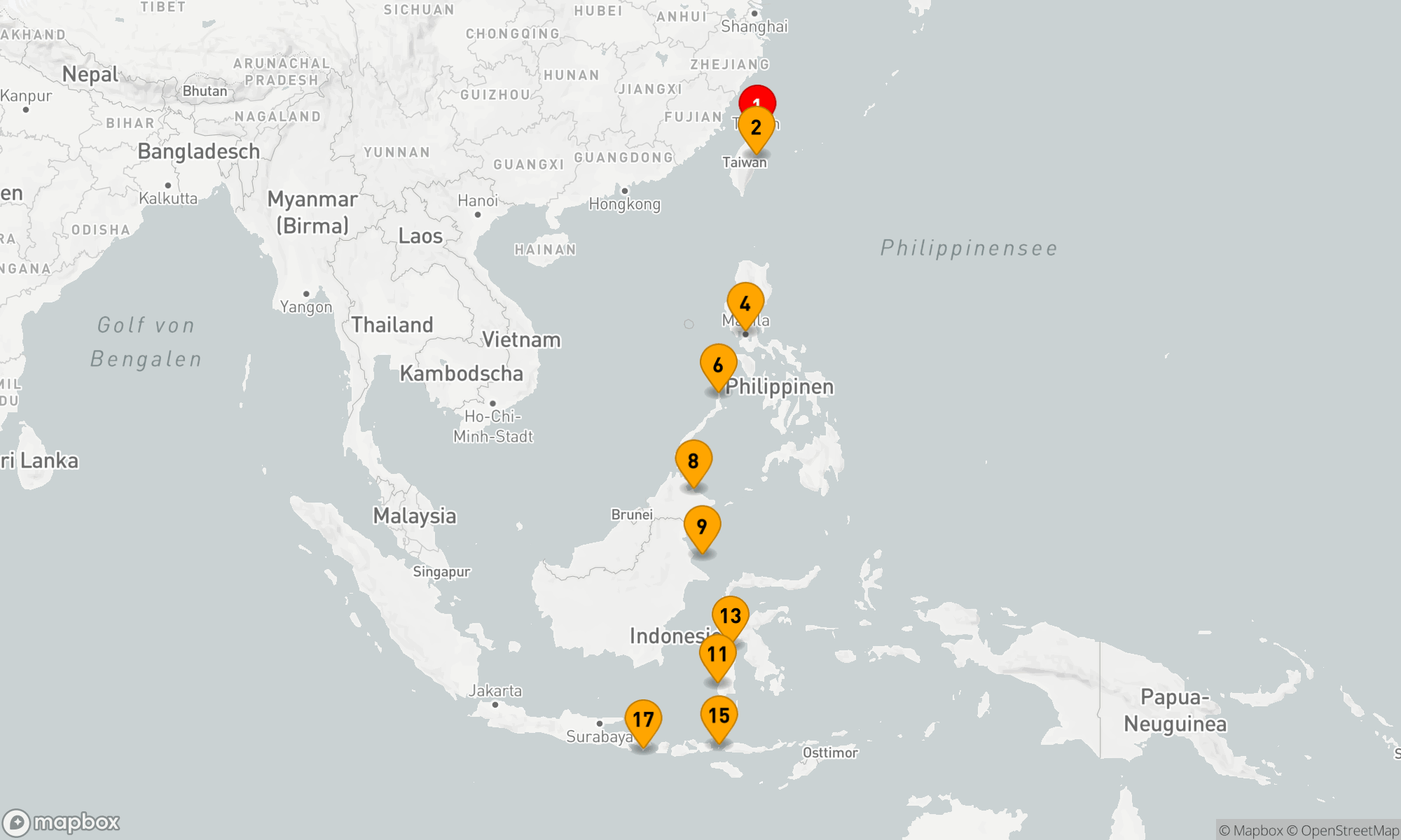 Naturschätze von Indonesien, Borneo & Taiwan