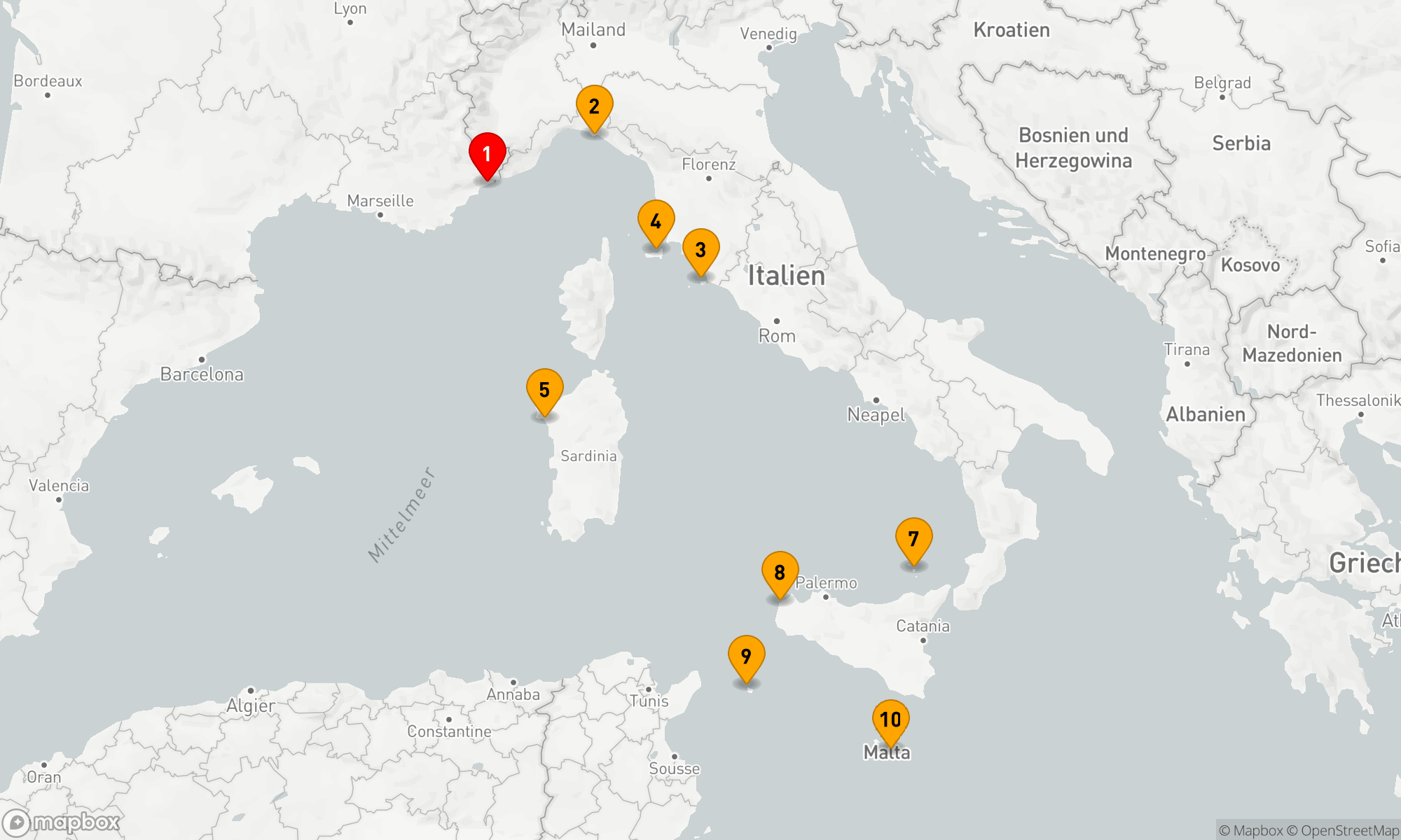 Mittelmeerperlen von Südfrankreich bis Malta