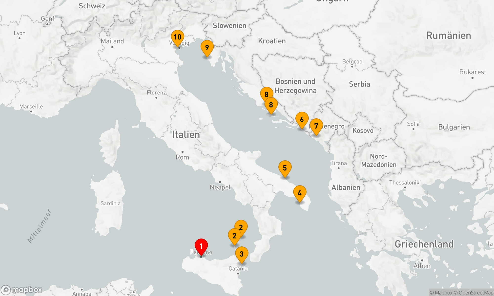 Mediterrane Entdeckungsreise - Von Sizilien bis zur Adria