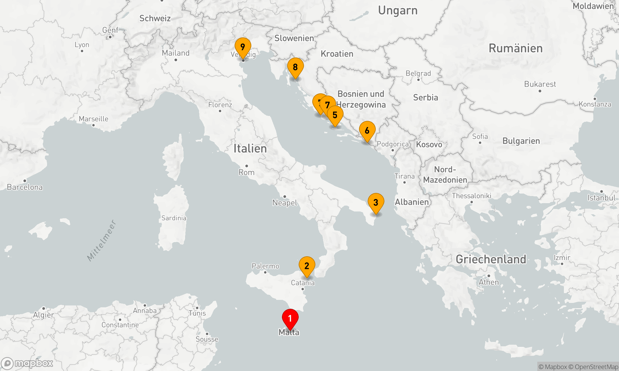 Mediterrane Entdeckungsreise von Malta bis zur Adria