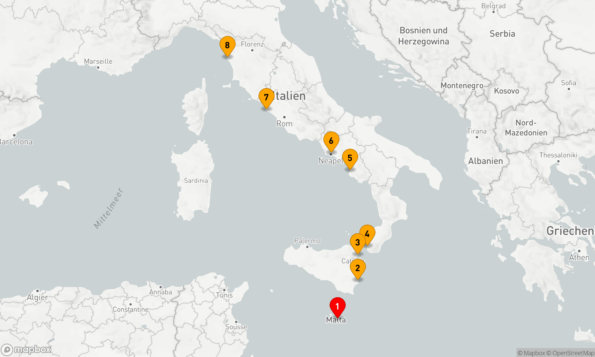 Mediterrane Entdeckungsreise: Von Malta nach Italien