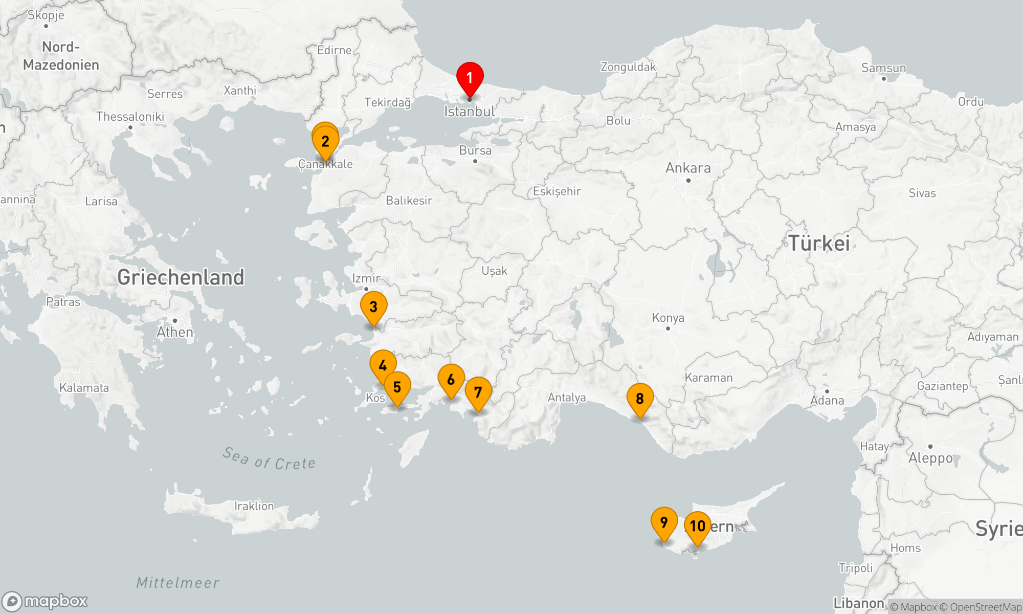 Entlang der Türkischen Riviera und Zypern