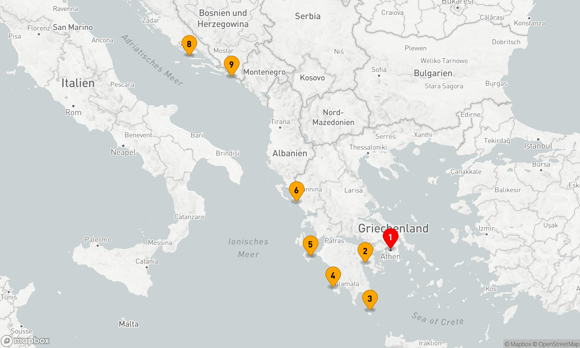 Elysisches Inselhopping von Athen nach Dubrovnik