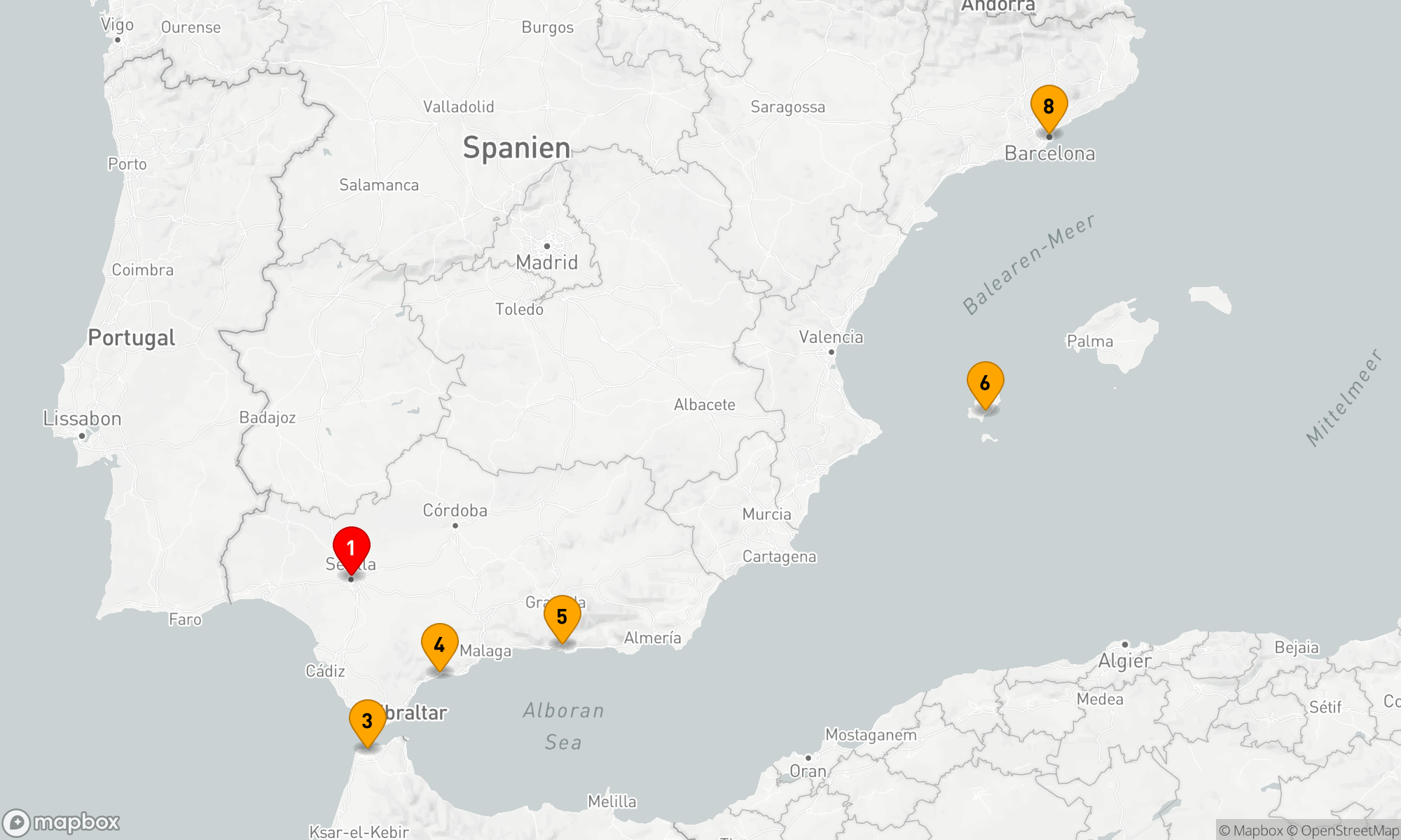 Mediterrane Traumreise: Von Sevilla nach Barcelona