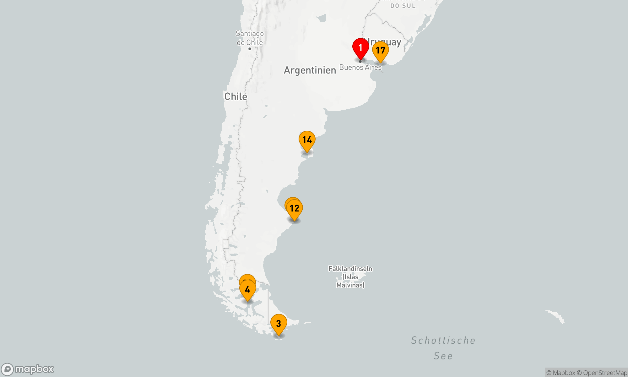 Fjorde und Gletscher in Südchile und Patagonien